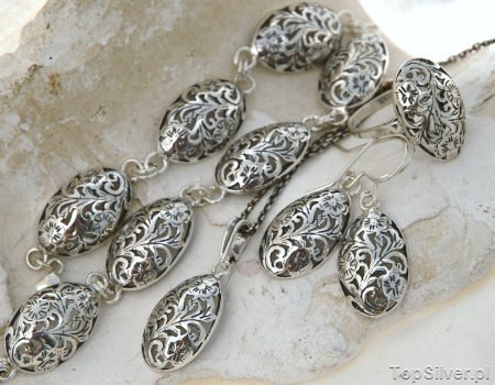 SANTORO - srebrny komplet ze srebra 925