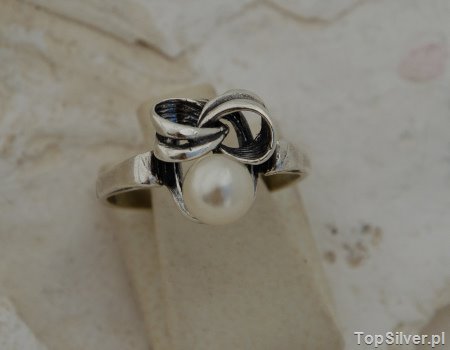 SILVES - srebrny pierścionek z perłami