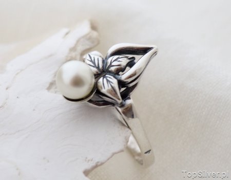 CANDIA - srebrny pierścionek z perłą