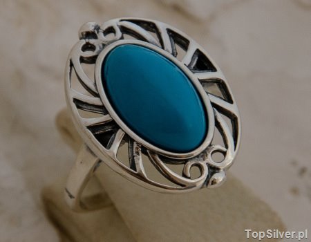 SPLIT - srebrny pierścień z turkusem