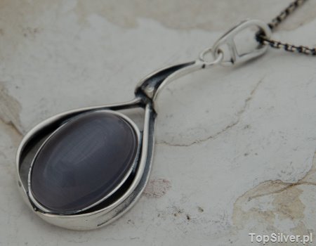 NEAPOL - srebrny wisior z kocim okiem