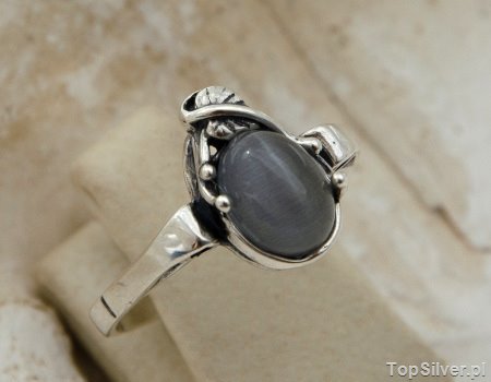 MAURICIA - srebrny pierścionek z kocim okiem