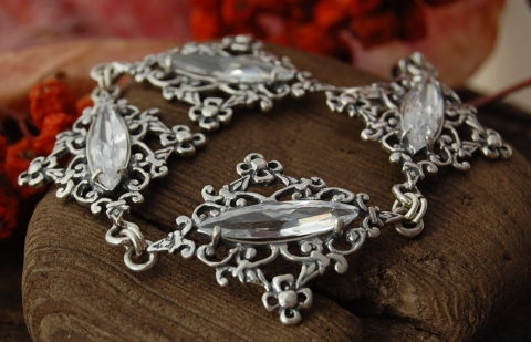 VINCANA - srebrna bransoletka z kryształem Swarovskiego 