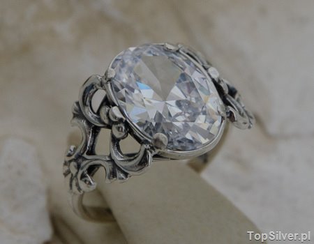 AGIRA - srebrny pierścionek z kryształem Swarovskiego