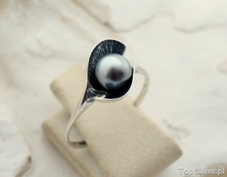 FESTA 2 - srebrny pierścionek z perłą