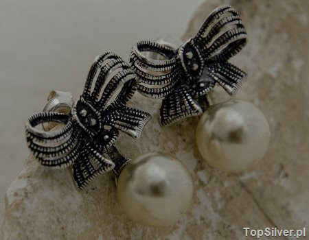 KOKARDA - srebrne kolczyki z perłami