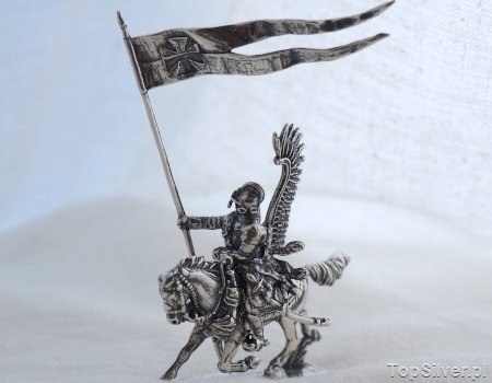 POLSKA HUSARIA 8 - srebrna figurka WINGED HUSSAR