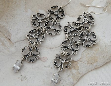 SOFIA - srebrne kolczyki z kryształkami Swarovskie