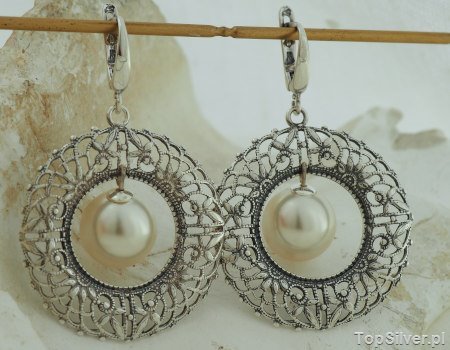 SALVINIO - srebrne kolczyki z perłami