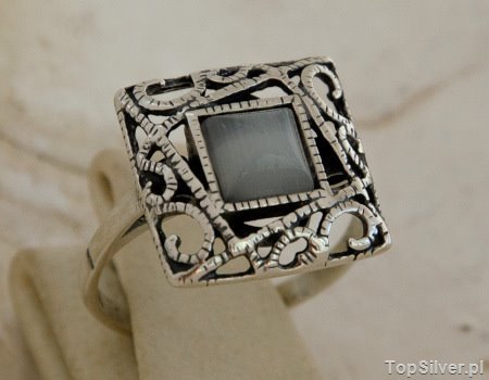 AZURRA - srebrny pierścionek z kocim okiem