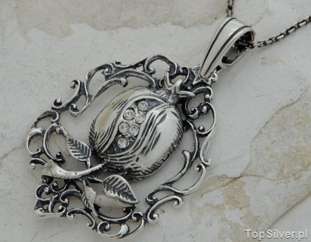 IGLESIA - srebrny wisiorek z kryształkami Swarovskiego