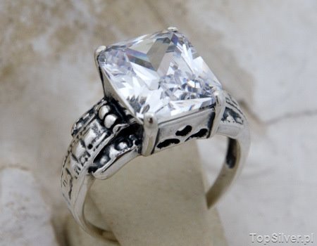 ALEROS 3 - srebrny pierścionek z cyrkonią