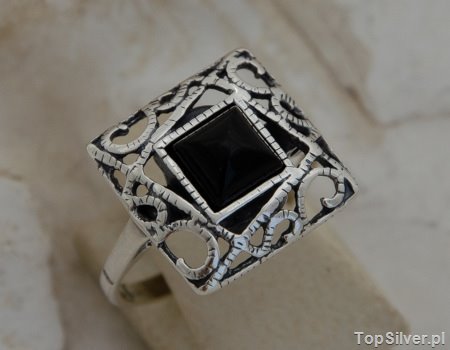 GELSA - srebrny pierścionek z onyksem