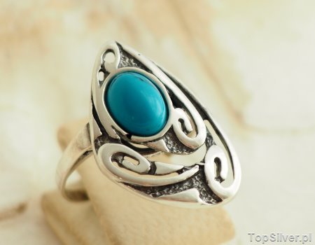 RUBENS - srebrny pierścionek z turkusem