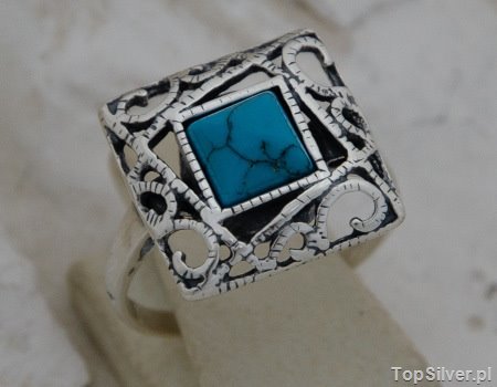 LARUNA - srebrny pierścionek z turkusem