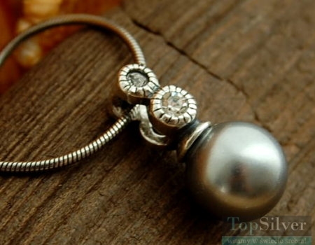 BAOBAB - srebrny wisiorek z perła i cyrkoniami