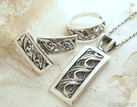 COPACABANA - srebrny komplet piękne srebro