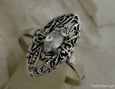 AVILA - srebrny pierścionek z kryształem Swarovskiego