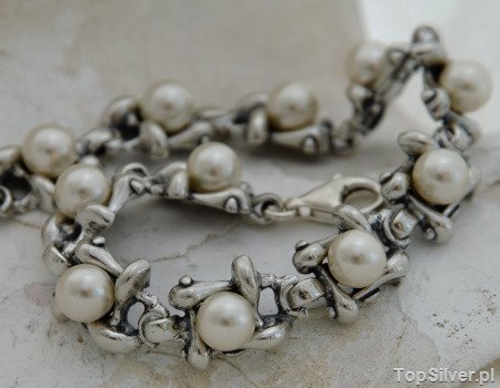 EVORA - srebrna bransoletka z perłami