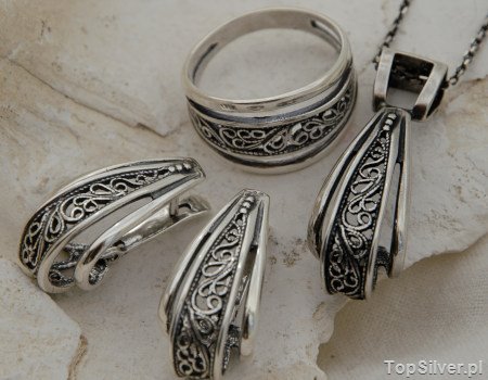 LILIANA - srebrny komplet biżuterii