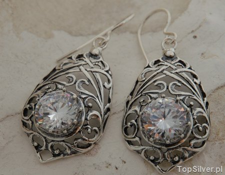 ARCONA - srebrne kolczyki z kryształem Swarovskiego