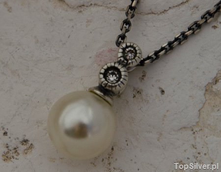 CHOPIN - srebrny wisiorek z perłą