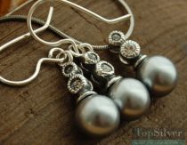 BAOBAB - srebrny komplet perły i cyrkonie