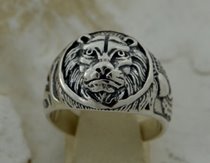 KRÓL LEW - srebrny sygnet pierścień