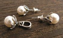 PLAZA - srebrny z perłami 