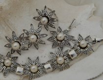 MADONA - srebrny komplet z perłami