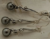 MARANO - srebrny komplet z szarymi perłami