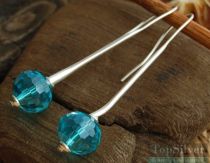 CANDY blue - srebrne kolczyki z kryształem
