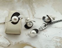 FESTA - srebrny komplet z perłami
