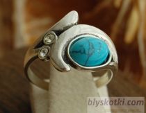 PUKE - srebrny pierścionek z turkusem