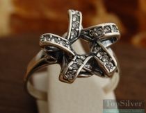 SPIRALA - srebrny pierścień z cyrkoniami