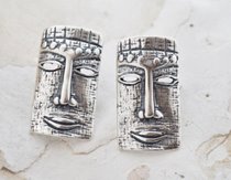 UBONGO - srebrne kolczyki w stylu etno maski