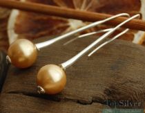 CANDY de lux - srebrne kolczyki z perłą