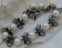 KOKARDA - srebrna bransoleta z perłami