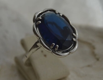 BUSAN - srebrny pierścień z szafirem