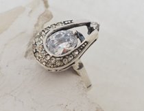 GENEWA - srebrny pierścionek z kryształami