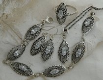 AVILA - srebrny komplet z kryształem Swarovskiego