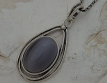 MIZATA - srebrny wisiorek z kocim okiem